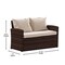 Merrick Lane Atlas 4 Piece Patio Set Contemporary Loveseat, 2 Chair and Coffee Table Set with Back Pillows and Seat Cushions
